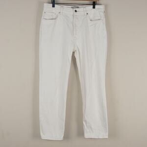 Everlane 100% Organic Cotton Relaxed Straight Fit Off White Jeans Womens Sz 29